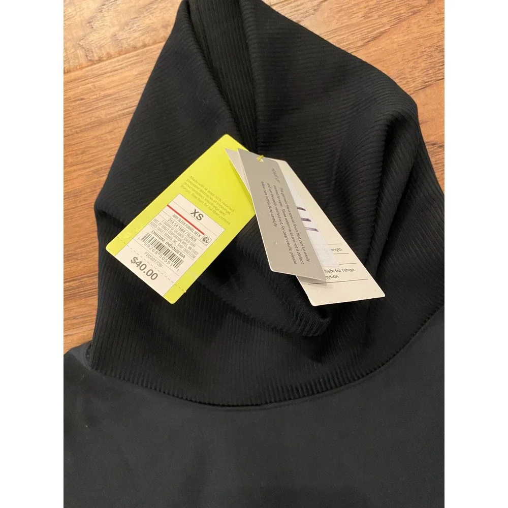All in Motion Airy Sleek Funnel Neck Sweatshirt Black Side Zip XS New